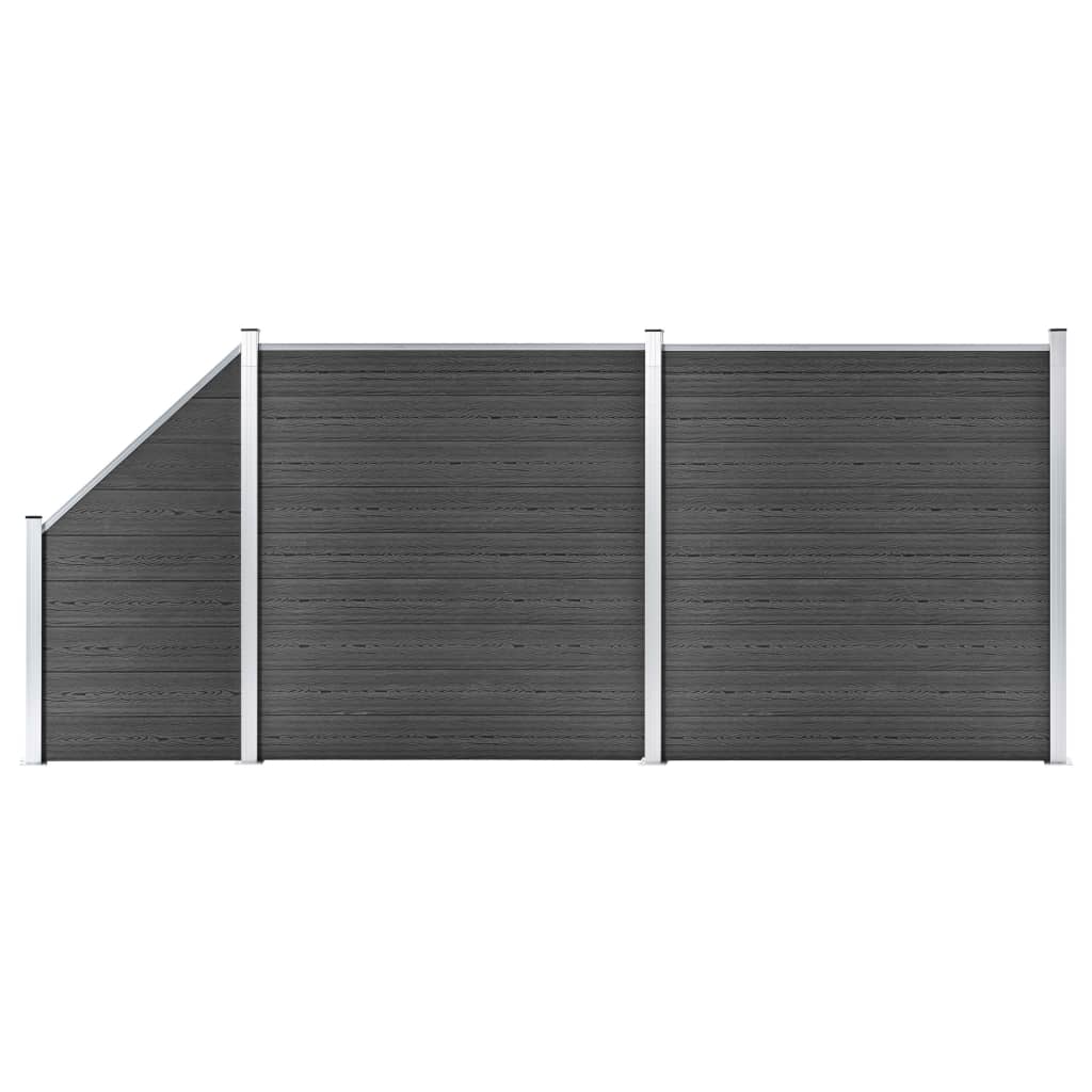 Vidaxl fence panel set 446x (105-186) CM HKC Black