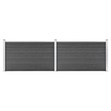 Vidaxl Fence Panel Set 353x105 cm HKC Black