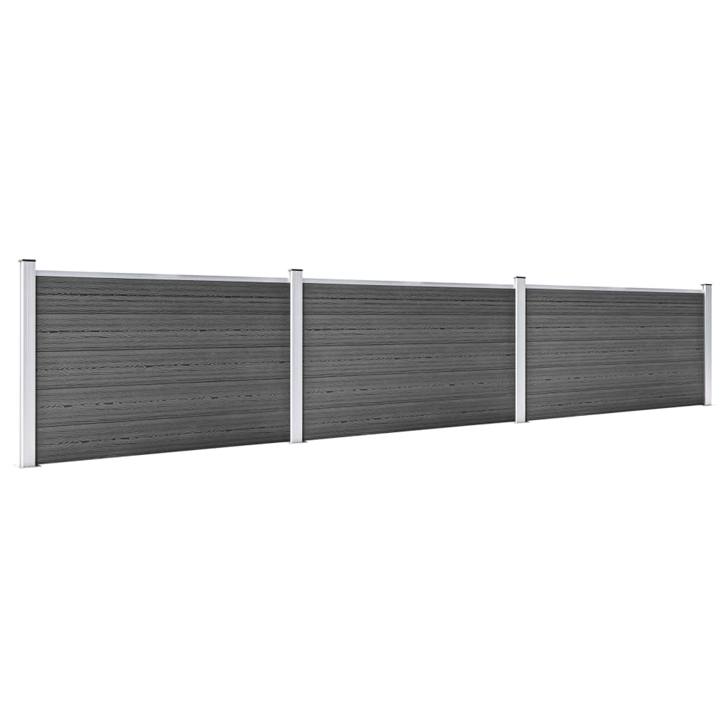 Vidaxl Fence Panel Set 526x105 CM HKC Black