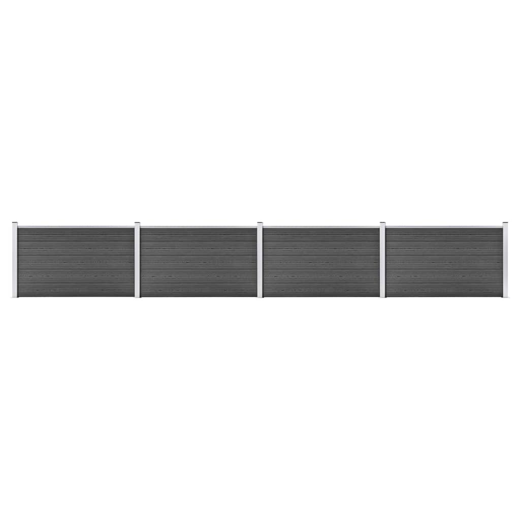 Vidaxl fence panel set 699x105 cm HKC Black