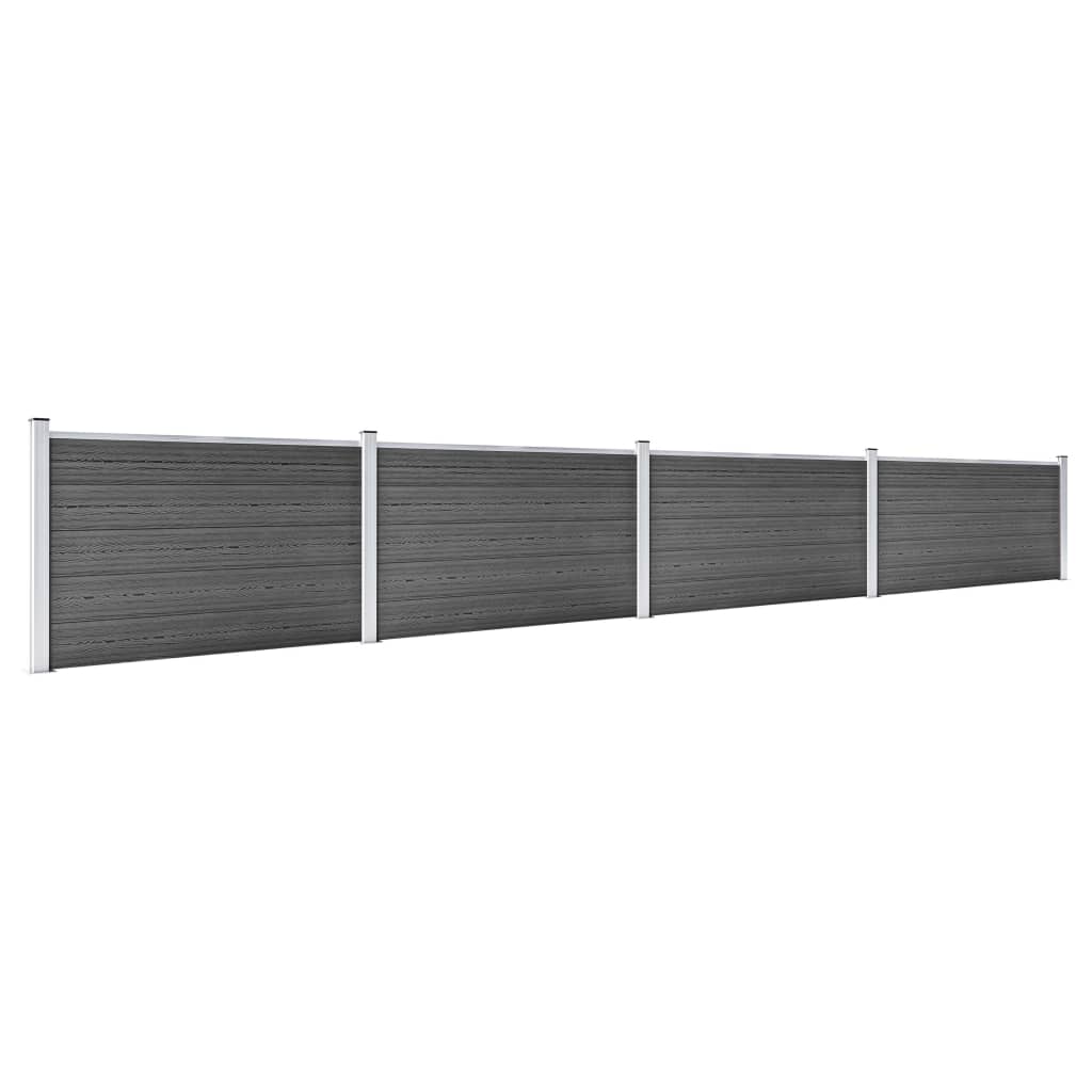 VIDAXL -Zauntafel Set 699x105 cm HKC Schwarz