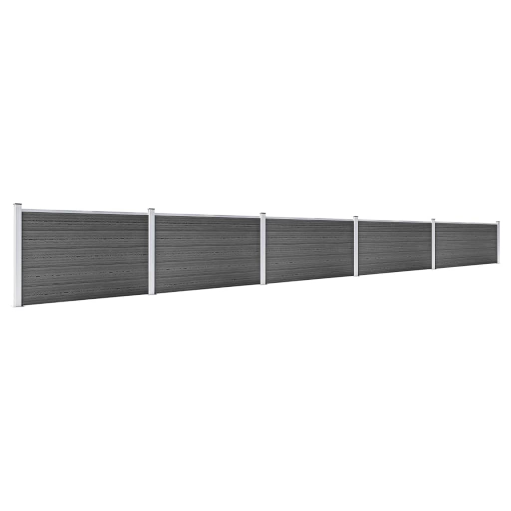 VIDAXL -Zauntafel Set 872x105 cm HKC Schwarz