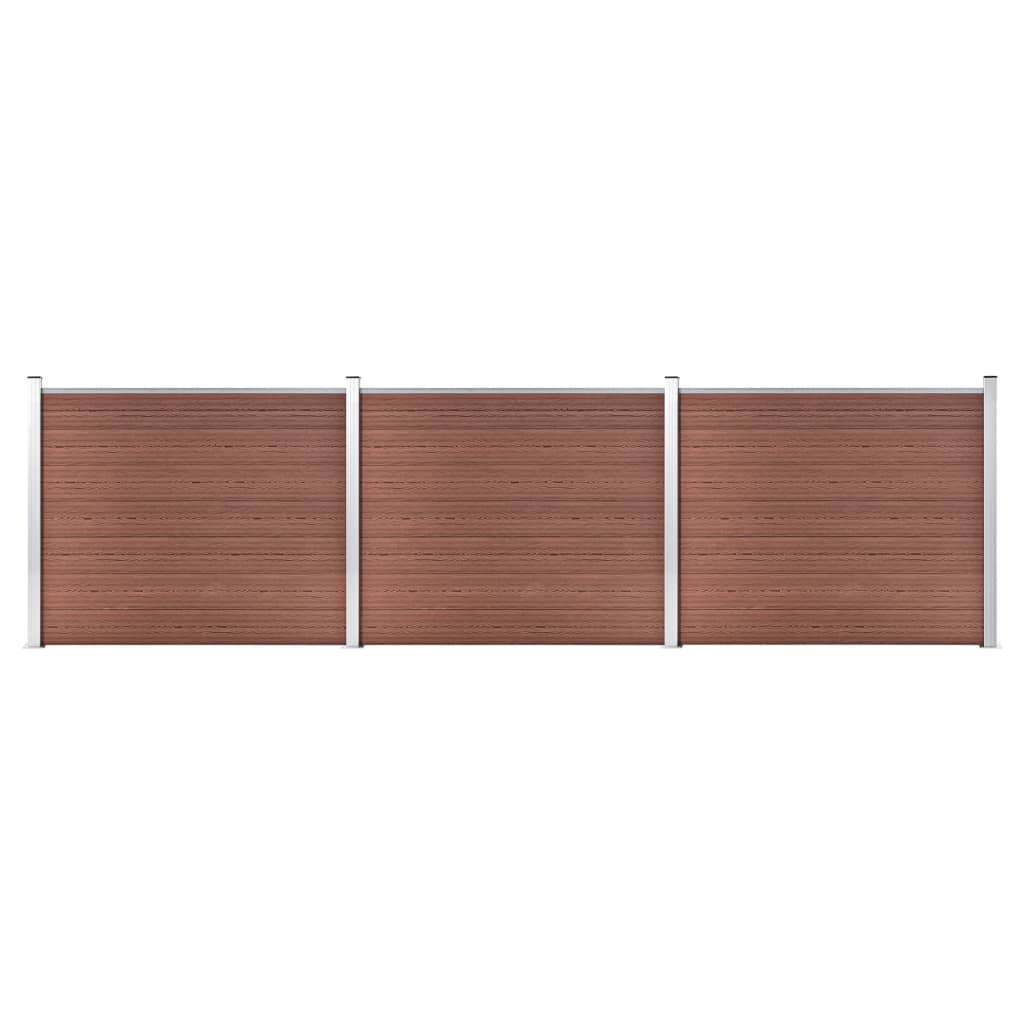 Vidaxl Fence Panel Set 526x146 cm HKC Brown