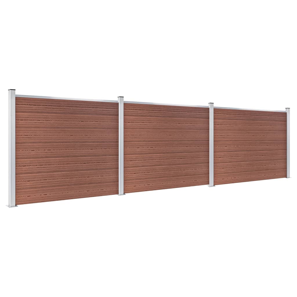 Vidaxl Fence Panel Set 526x146 cm HKC Brown