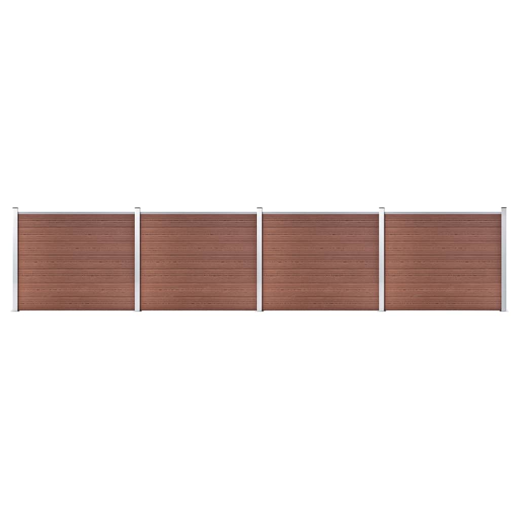 Set di pannelli di recinzione Vidaxl 699x146 cm HKC Brown