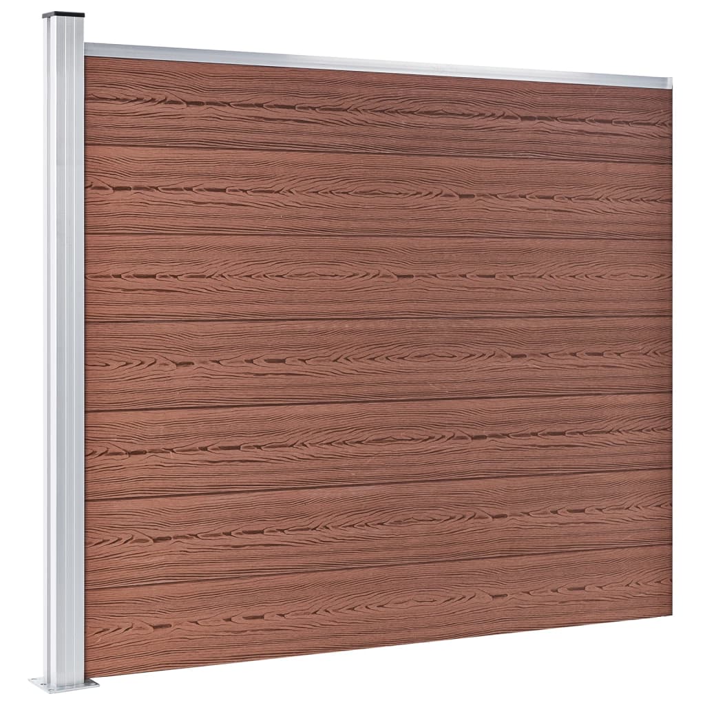 Set di pannelli di recinzione Vidaxl 699x146 cm HKC Brown