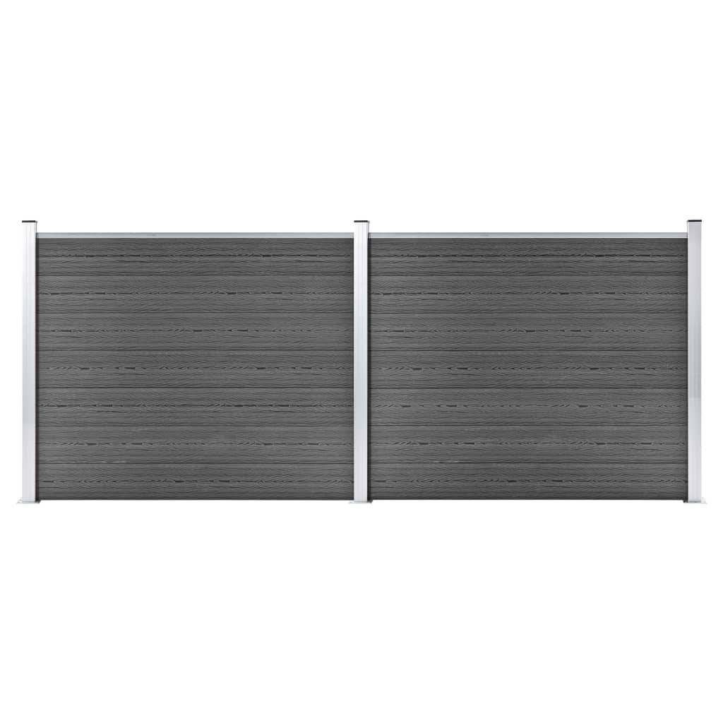 Vidaxl fence panel set 353x146 cm HKC Black