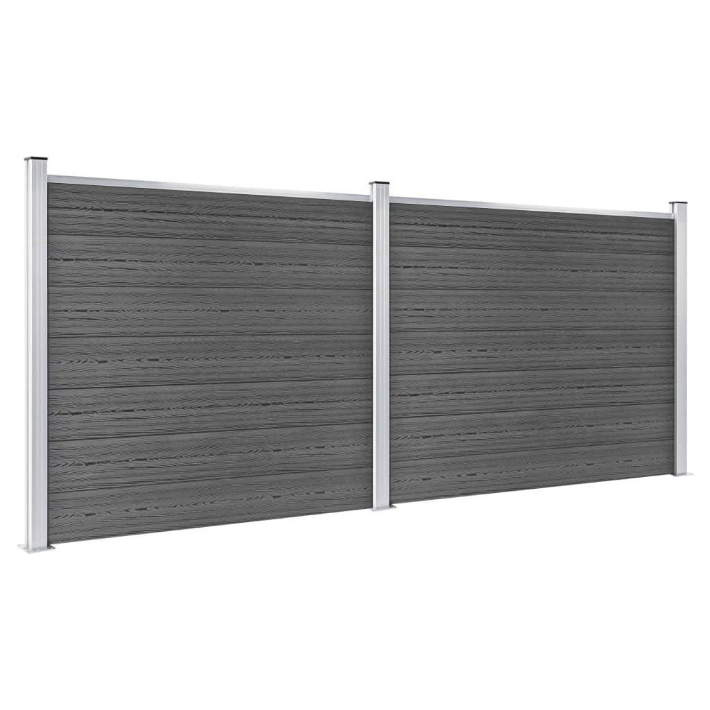 Vidaxl Fence Panel Set 353x146 CM HKC Black