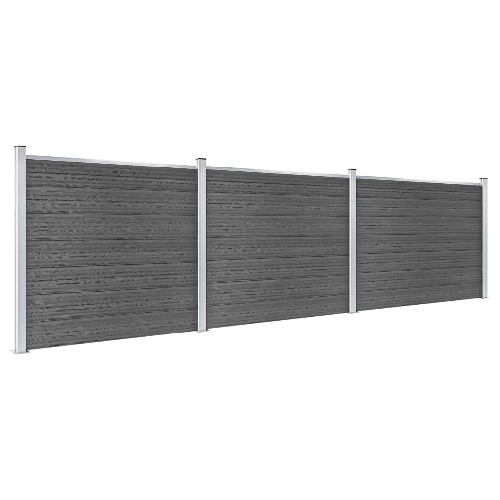 VIDAXL -Zauntafel Set 526x146 cm HKC Schwarz