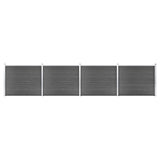 Vidaxl Fence Panel Set 699x146 CM HKC Black