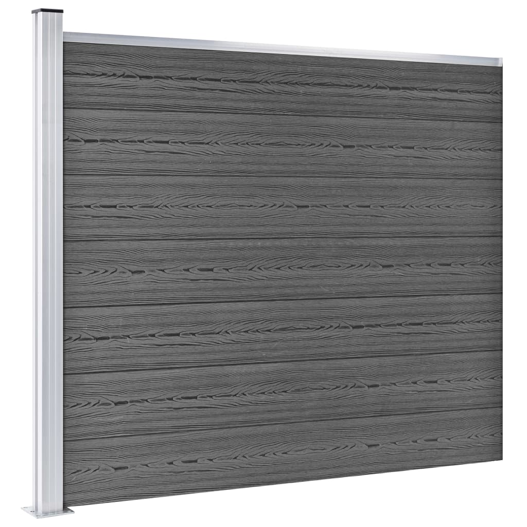 VIDAXL -Zauntafel Set 699x146 cm HKC Schwarz