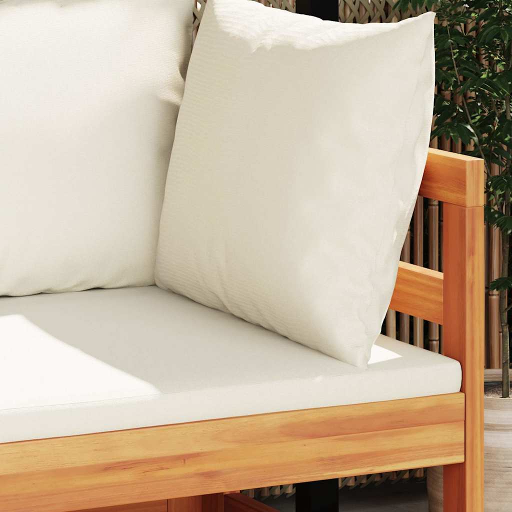 Vidaxl 2-delige loungeset met crèmewitte kussens acaciahout