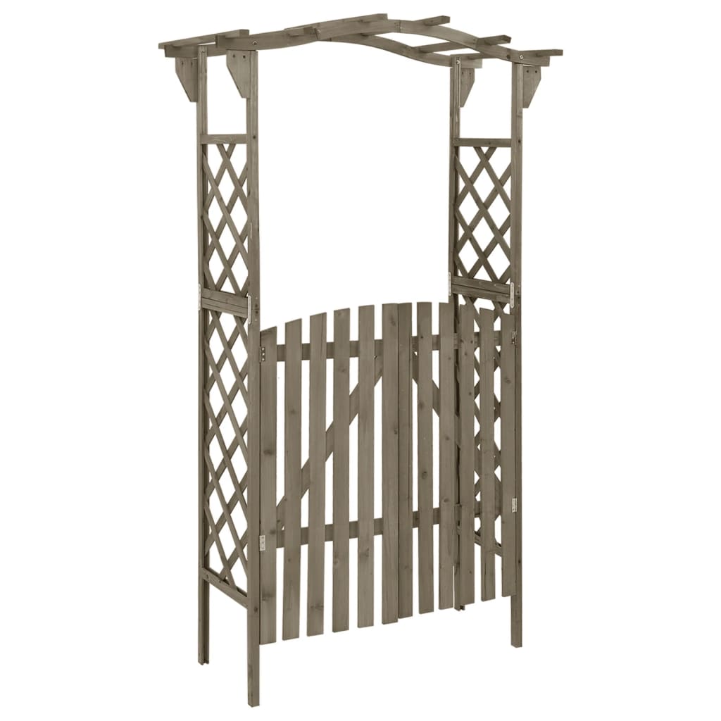 Vidaxl pergola con porta 116x40x204 cm grigio grigio pino grigio