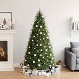 VidaXL 60-teiliges Weihnachtskugel-Set mit Schirm und 150 LEDs weiß und grau