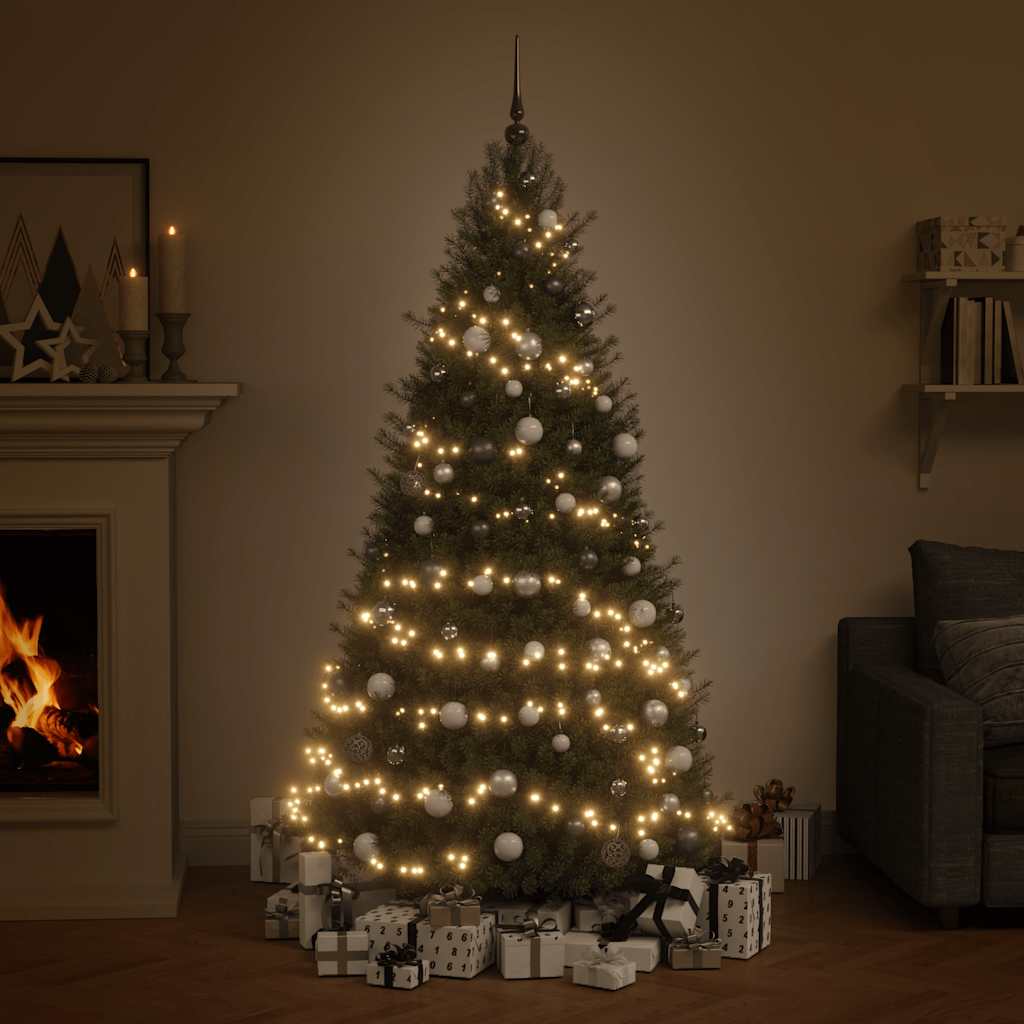 VIDAXL 61-TEIL-Weihnachtsball-Set mit Spitzen- und 150 LEDs weiß und grau