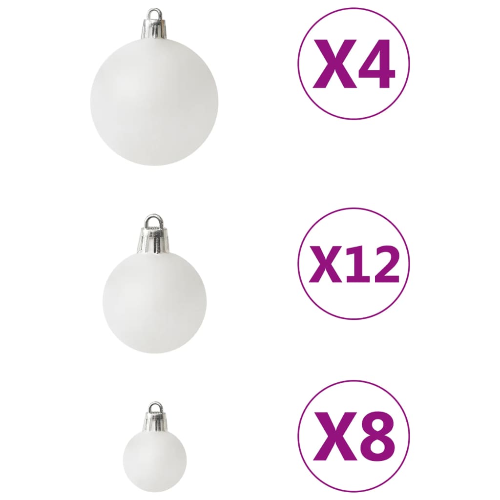 Vidaxl 100-teilige Weihnachtskugel Set Weiß