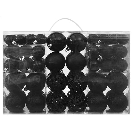 VidaXL 100-teiliges Weihnachtskugel-Set Schwarz