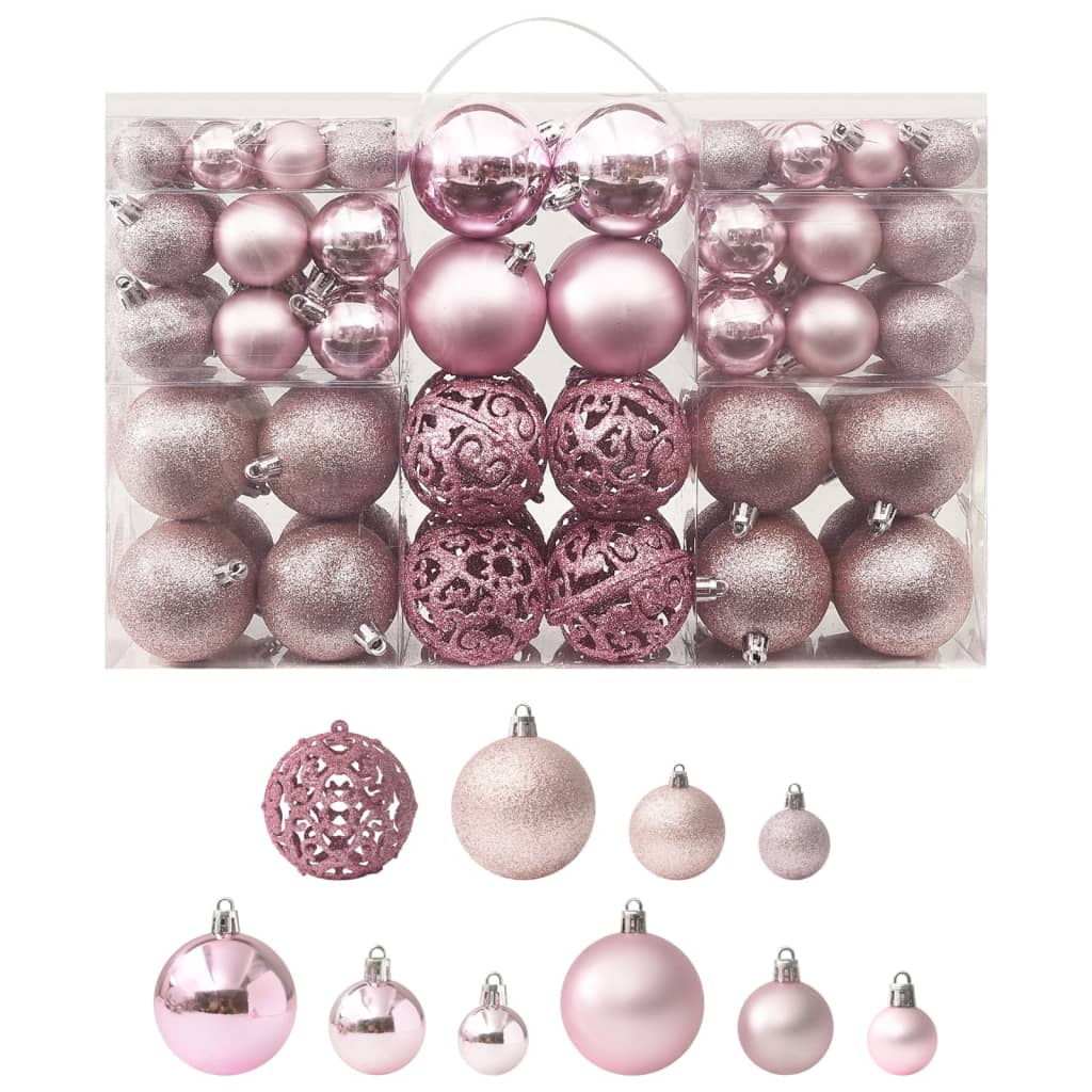 Vidaxl 100-teilige Weihnachtskugel Set Pink