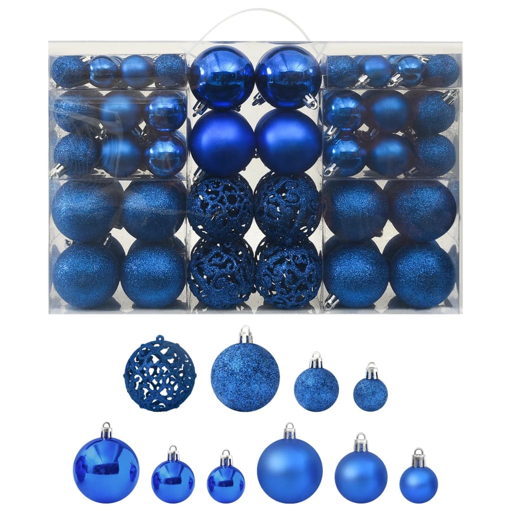 Vidaxl 100-teilige Weihnachtskugel Set Blau