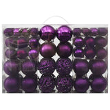 VidaXL 100-teiliges Weihnachtskugel-Set Lila