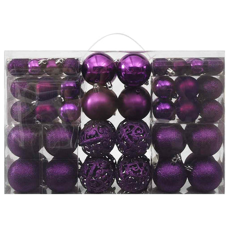 VidaXL 100-teiliges Weihnachtskugel-Set Lila