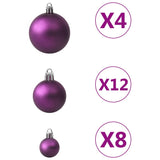 Vidaxl Bola de Navidad de 100 piezas Purple