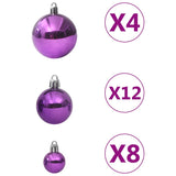 Vidaxl Bola de Navidad de 100 piezas Purple