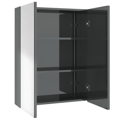 Vidaxl badkamerkast met spiegel 60x15x75 cm mdf glanzend grijs