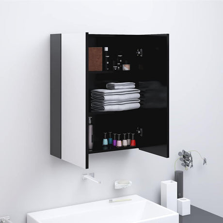 Vidaxl badkamerkast met spiegel 60x15x75 cm mdf antracietkleurig