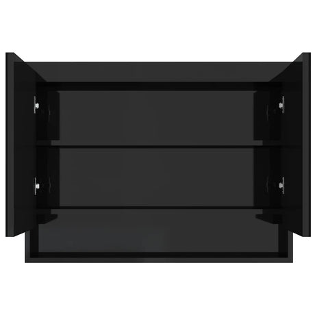 Vidaxl badkamerkast met spiegel 80x15x60 cm mdf glanzend zwart