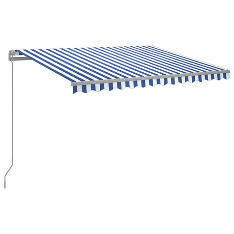 Vidaxx Markise manuell ausziehbar mit LED 300x250 cm blau und weiß