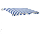 Vidaxl luifel manuell ausziehbar mit LED 300x250 cm blau und weiß