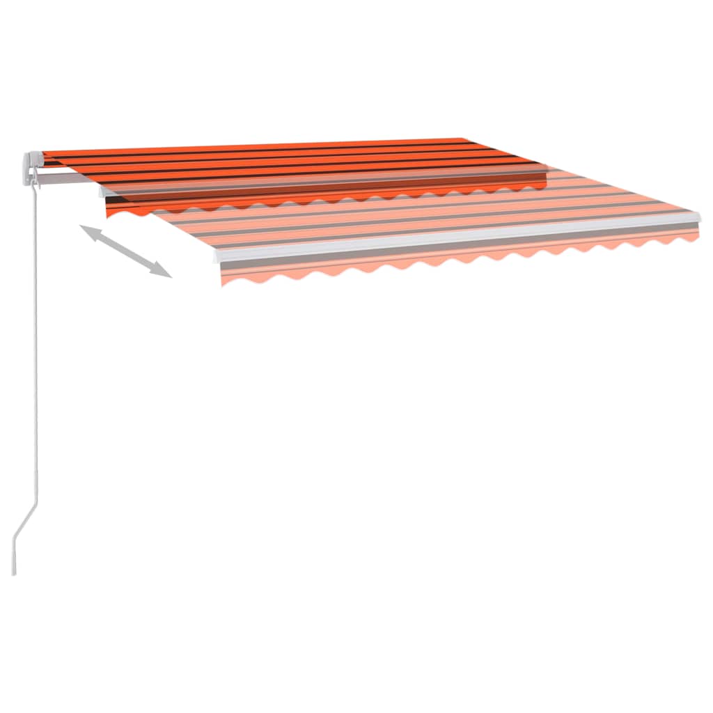 Vidaxl Luifel manuell ausziehbar mit LED 300x250 cm Orange und Braun