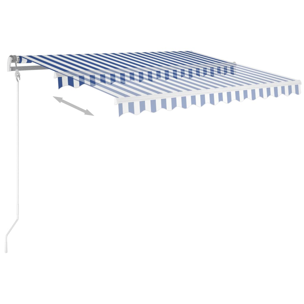 Vidaxl Luifel erstreckt sich automatisch 300x250 cm blau und weiß