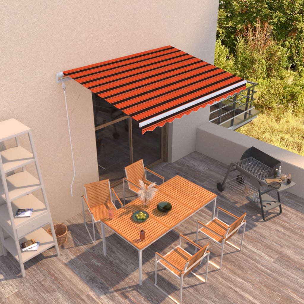 Vidaxl luifel erstreckt sich automatisch 300 x 250 cm orange und braun