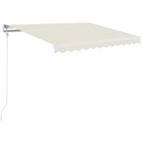 Vidaxl Luifel mit LED 350x250 cm cremefarbener Colored manuell ausziehbar