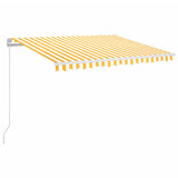Vidaxl luifel manuell ausziehbar mit LED 350x250 cm gelb und weiß