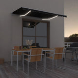 Vidaxl luifel manuell ausziehbar mit LED 350x250 cm Anthrazitfarbe
