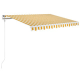 Vidaxl Luifel erstreckt sich automatisch 350 x 250 cm gelb und weiß