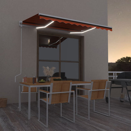 Vidaxx Markisenautomatik mit LED-Windsensor 350x250 cm Orangebraun