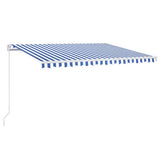 Vidaxl luifel manuell ausziehbar mit LED 400x300 cm blau und weiß