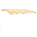 Vidaxl luifel manuell ausziehbar mit LED 400x300 cm gelb und weiß