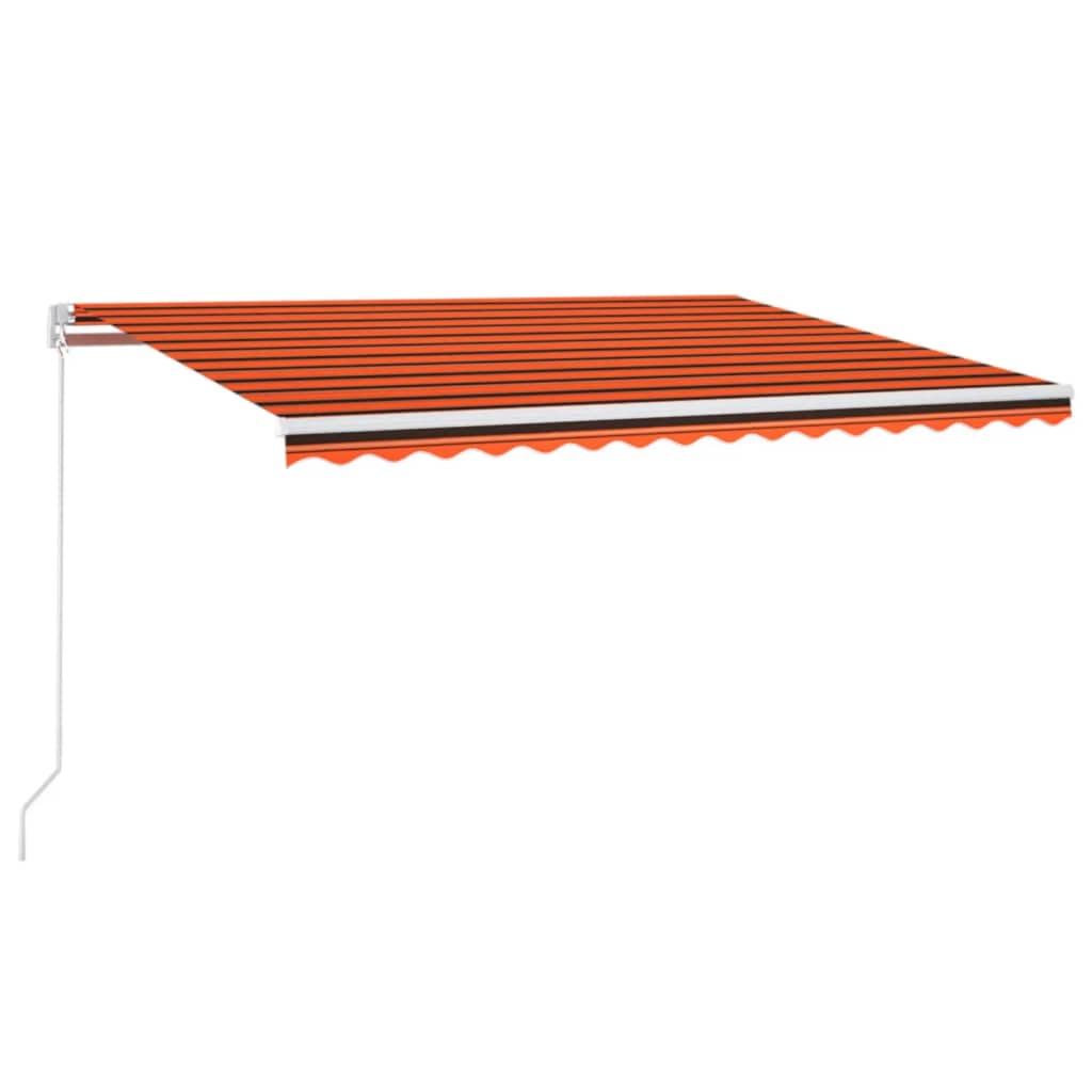 Vidaxl Luifel manuell ausziehbar mit LED 400x300 cm Orange und Braun
