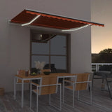 Vidaxl Luifel manuell ausziehbar mit LED 400x300 cm Orange und Braun