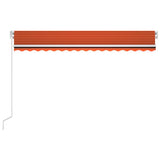 Vidaxl Luifel Automatik mit LED -Windsensor 400x300 cm Orange Braun