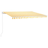 Vidaxl Luifel erstreckt sich manuell 450 x 300 cm gelb und weiß