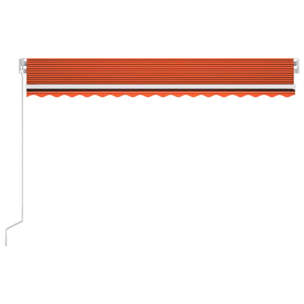 Vidaxl Luifel manuell ausziehbar mit LED 450x300 cm Orange und Braun