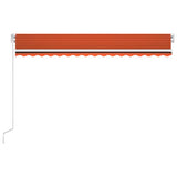 Vidaxl Luifel manuell ausziehbar mit LED 450x300 cm Orange und Braun