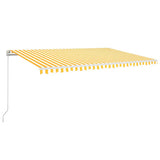 Vidaxl Luifel erstreckt sich manuell 500 x 300 cm gelb und weiß