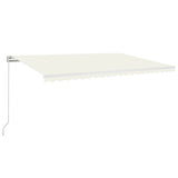 Vidaxl luifel manuell ausziehbar mit LED 500x300 cm cremefarben